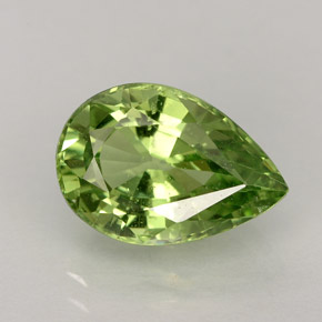 4.25캐럿 천연 그린 차보라이트 가넷, 배 모양, 11.8×8.1 mm, VVS-VS