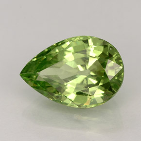4.25캐럿 천연 그린 차보라이트 가넷, 배 모양, 11.8×8.1 mm, VVS-VS