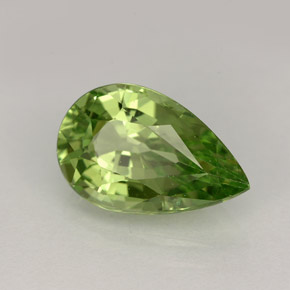 4.23캐럿 천연 그린 차보라이트 가넷, 배 모양, 12.9×8.2 mm, VVS