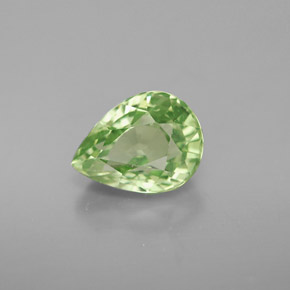 2.74캐럿 천연 그린 차보라이트 가넷, 배 모양, 9.7×7.3 mm, VS