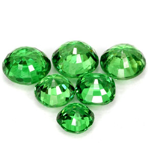 캐럿 천연 비비드 그린 차보라이트 가넷 보석, 쿠션 컷, 5.3×5.3 mm, VS