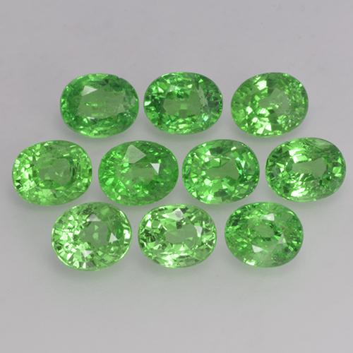 4.07캐럿 천연 따뜻한 녹색 차보라이트 가넷 보석, 타원형 컷, 4.7×3.8 mm, VS