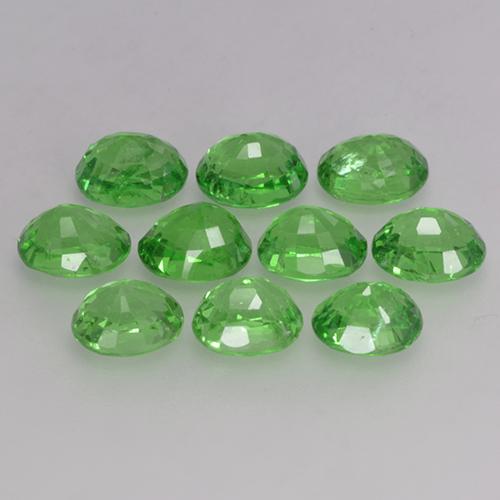 4.07캐럿 천연 따뜻한 녹색 차보라이트 가넷 보석, 타원형 컷, 4.7×3.8 mm, VS