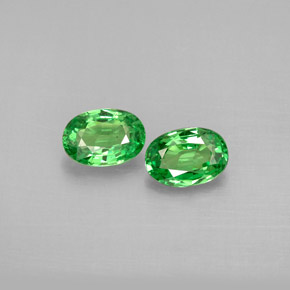 캐럿 천연 크롬 그린 차보라이트 가넷 보석, 타원형 컷, 5.9×4.1 mm, VS