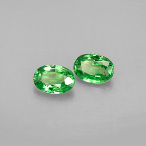 캐럿 천연 크롬 그린 차보라이트 가넷 보석, 타원형 컷, 5.9×4.1 mm, VS