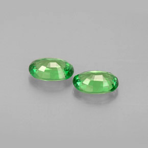 캐럿 천연 크롬 그린 차보라이트 가넷 보석, 타원형 컷, 5.9×4.1 mm, VS