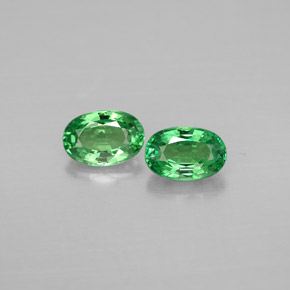 캐럿 천연 크롬 그린 차보라이트 가넷 보석, 타원형 컷, 6.1×4.2 mm, VS-SI