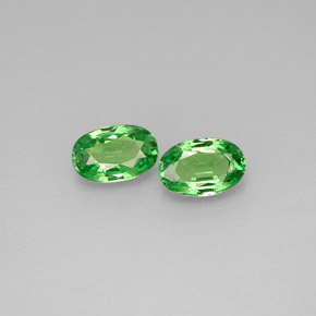 캐럿 천연 크롬 그린 차보라이트 가넷 보석, 타원형 컷, 6.1×4.1 mm, VVS-VS