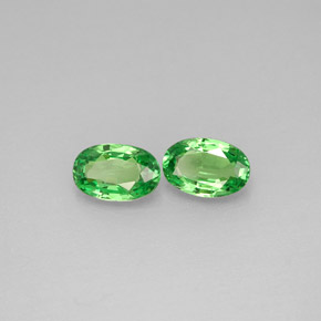 캐럿 천연 크롬 그린 차보라이트 가넷 보석, 타원형 컷, 6.1×4.1 mm, VVS-VS