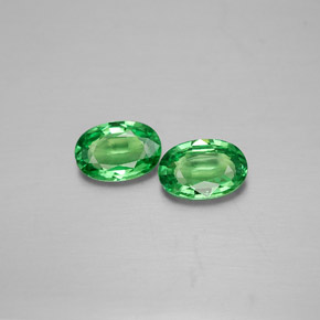 캐럿 천연 크롬 그린 차보라이트 가넷 보석, 타원형 컷, 6.1×4.2 mm, VVS-VS