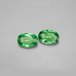 캐럿 천연 크롬 그린 차보라이트 가넷 보석, 타원형 컷, 6.1×4.2 mm, VVS-VS