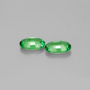 캐럿 천연 크롬 그린 차보라이트 가넷 보석, 타원형 컷, 6.1×4.2 mm, VVS-VS