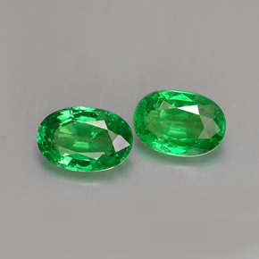 캐럿 천연 크롬 그린 차보라이트 가넷 보석, 타원형 컷, 6.1×4.1 mm, VVS-VS