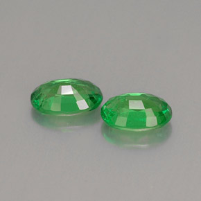 캐럿 천연 크롬 그린 차보라이트 가넷 보석, 타원형 컷, 6.1×4.1 mm, VVS-VS