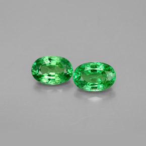 캐럿 천연 크롬 그린 차보라이트 가넷 보석, 타원형 컷, 6.1×4.3 mm, VS