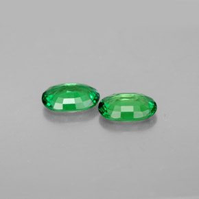 캐럿 천연 크롬 그린 차보라이트 가넷 보석, 타원형 컷, 6.4×4.4 mm, VVS-VS