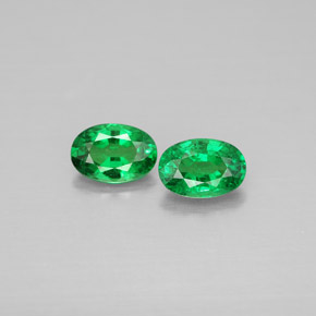 캐럿 천연 크롬 그린 차보라이트 가넷 보석, 타원형 컷, 5.9×4.1 mm, VS