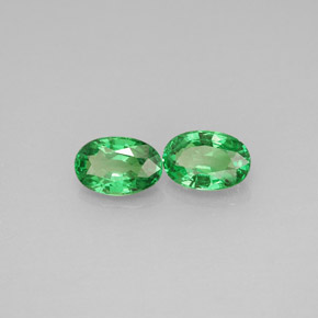 캐럿 천연 크롬 그린 차보라이트 가넷 보석, 타원형 컷, 6.1×4.1 mm, VS