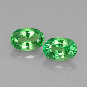 캐럿 천연 크롬 그린 차보라이트 가넷 보석, 타원형 컷, 6.1×4.2 mm, VS