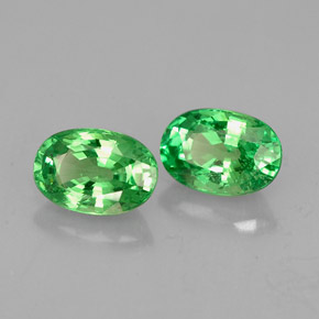 캐럿 천연 크롬 그린 차보라이트 가넷 보석, 타원형 컷, 6.1×4.2 mm, VS