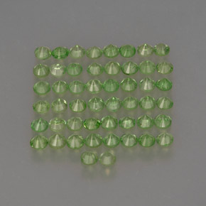 캐럿 천연 비비드 그린 차보라이트 가넷 보석, 라운드 컷, 1.61 mm, VS