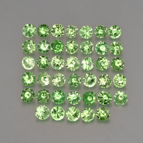 캐럿 천연 비비드 그린 차보라이트 가넷 보석, 라운드 컷, 1.95 mm, VS