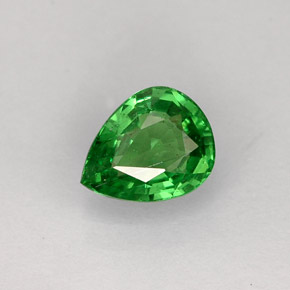 0.70캐럿 천연 크롬 그린 차보라이트 가넷, 배 모양, 6.3×5 mm, SI