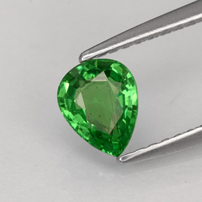 0.70캐럿 천연 크롬 그린 차보라이트 가넷, 배 모양, 6.3×5 mm, SI