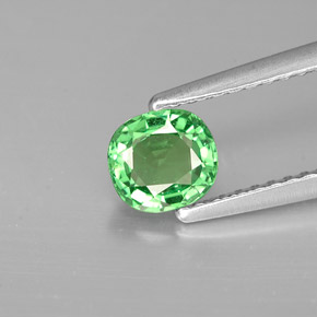 0.64캐럿 천연 크롬 그린 차보라이트 가넷, 쿠션 컷, 5.4×5 mm, VS