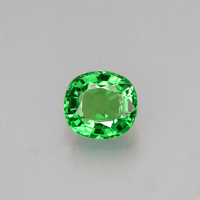0.59캐럿 천연 크롬 그린 차보라이트 가넷, 쿠션 컷, 5.2×4.9 mm, VS