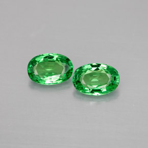 캐럿 천연 크롬 그린 차보라이트 가넷 보석, 타원형 컷, 6.2×4.2 mm, VVS-VS