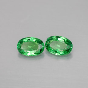 캐럿 천연 크롬 그린 차보라이트 가넷 보석, 타원형 컷, 6.2×4.2 mm, VVS-VS