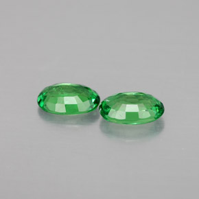 캐럿 천연 크롬 그린 차보라이트 가넷 보석, 타원형 컷, 6.2×4.2 mm, VVS-VS