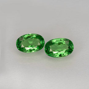 캐럿 천연 크롬 그린 차보라이트 가넷 보석, 타원형 컷, 6.2×4.1 mm, VVS-VS