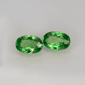 캐럿 천연 크롬 그린 차보라이트 가넷 보석, 타원형 컷, 6.2×4.1 mm, VVS-VS
