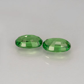 캐럿 천연 크롬 그린 차보라이트 가넷 보석, 타원형 컷, 6.2×4.1 mm, VVS-VS