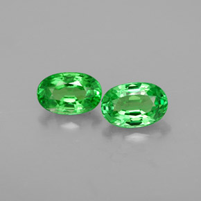 캐럿 천연 크롬 그린 차보라이트 가넷 보석, 타원형 컷, 6.2×4.1 mm, VS