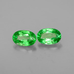 캐럿 천연 크롬 그린 차보라이트 가넷 보석, 타원형 컷, 6.2×4.1 mm, VS