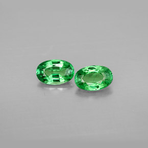 캐럿 천연 크롬 그린 차보라이트 가넷 보석, 타원형 컷, 6.2×4.1 mm, VS