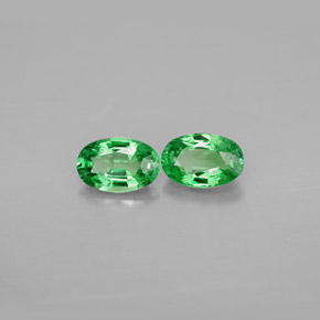 캐럿 천연 크롬 그린 차보라이트 가넷 보석, 타원형 컷, 6.2×4.1 mm, VS