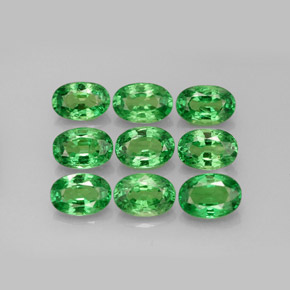 캐럿 천연 비비드 그린 차보라이트 가넷 보석, 타원형 컷, 6×4.2 mm, VS