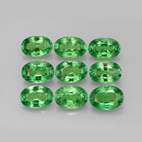 캐럿 천연 비비드 그린 차보라이트 가넷 보석, 타원형 컷, 6×4.2 mm, VS