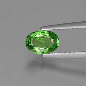 0.58캐럿 천연 크롬 그린 차보라이트 가넷, 타원형 컷, 6.1×4.2 mm, VVS-VS