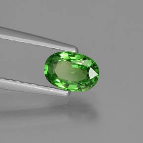 0.58캐럿 천연 크롬 그린 차보라이트 가넷, 타원형 컷, 6.1×4.2 mm, VVS-VS