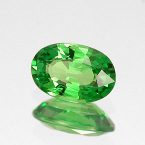 0.53캐럿 천연 크롬 그린 차보라이트 가넷, 타원형 컷, 6.1×4 mm, VVS