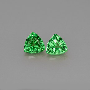 캐럿 천연 크롬 그린 차보라이트 가넷 보석, 트릴리언, 4.5×4.4 mm, VS