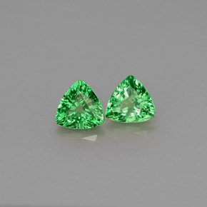 캐럿 천연 크롬 그린 차보라이트 가넷 보석, 트릴리언, 4.5×4.4 mm, VS