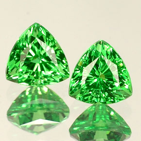 캐럿 천연 비비드 그린 차보라이트 가넷 보석, 트릴리언, 4.2×4.1 mm, VS