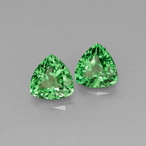캐럿 천연 크롬 그린 차보라이트 가넷 보석, 트릴리언, 4.5×4.4 mm, VS
