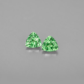 캐럿 천연 크롬 그린 차보라이트 가넷 보석, 트릴리언, 4.2×4.1 mm, VS